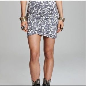 Free People Floral Ruched Mini Skirt